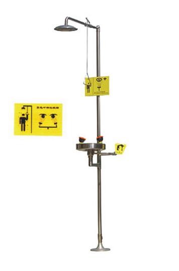 Safety Laboratory Fittings , Stainless Steel Emergency Eyewash Shower