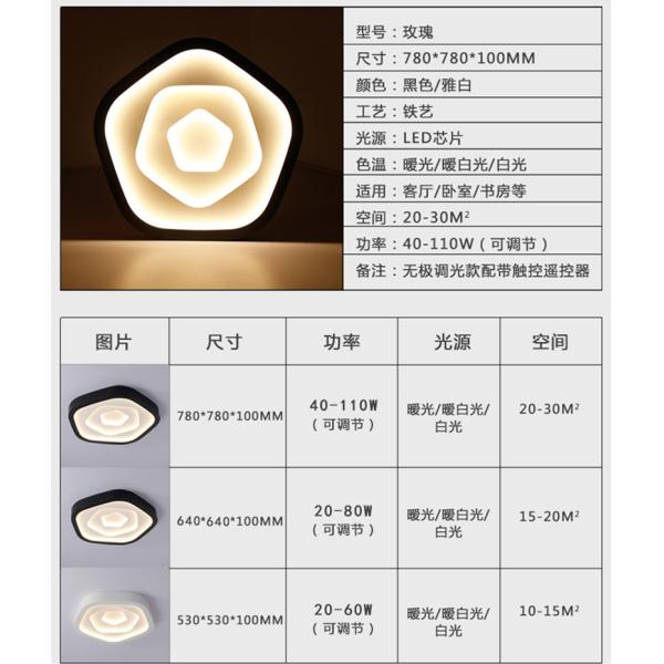 Indoor Iron  Acrylic LED Ceiling Mount Light  For Living Room Gold Black Color