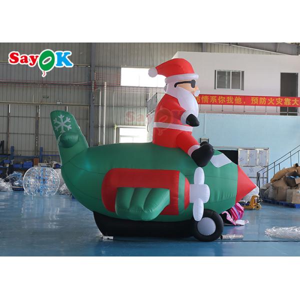 Noël gonflable Santa Claus Flying Airplane Blowing du vieil homme LED de tissu d'Oxford