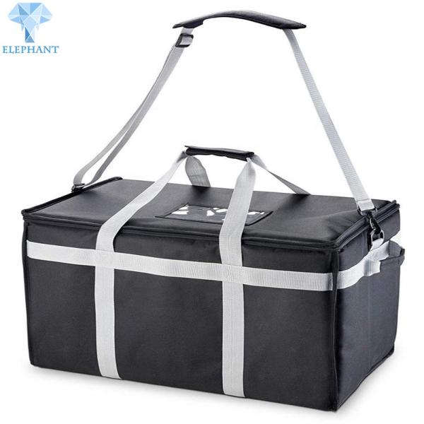 Black 600D Oxford Insulated Food Delivery Bags Beef Beer Preservation