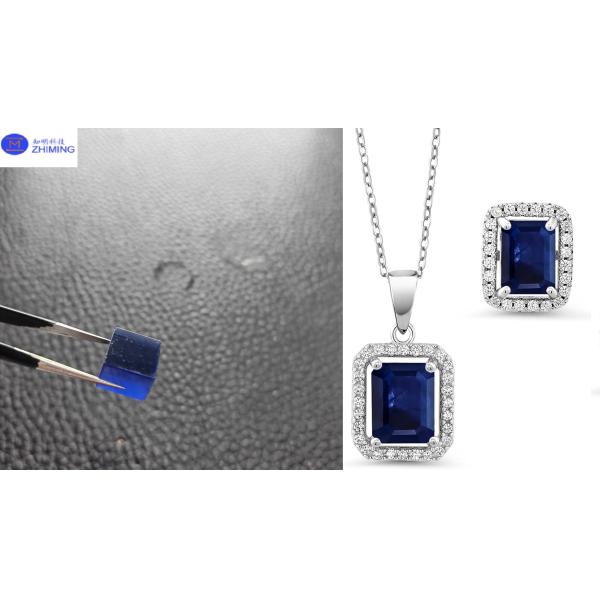 Synthetic Sapphire Al2O3 Blue Raw Gemstone Jewelry Industry High Hardness Exquisite Craftsmanship
