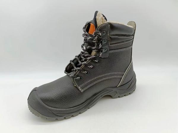 Brown Winter Safety Shoes Slip Resistant Steel Toe Insulated Work Boots