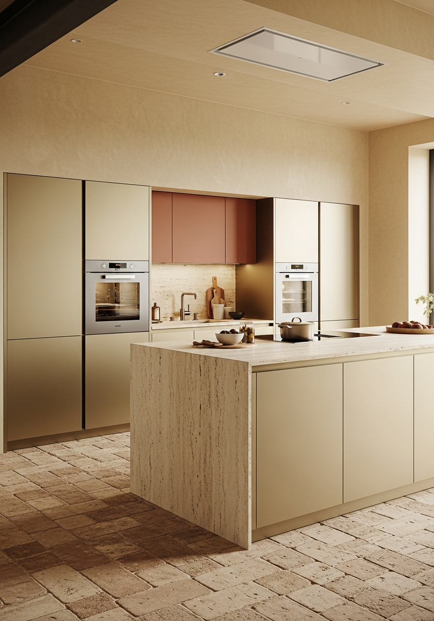 Sun-Baked Terracotta Kitchen Island in 304 Stainless Steel