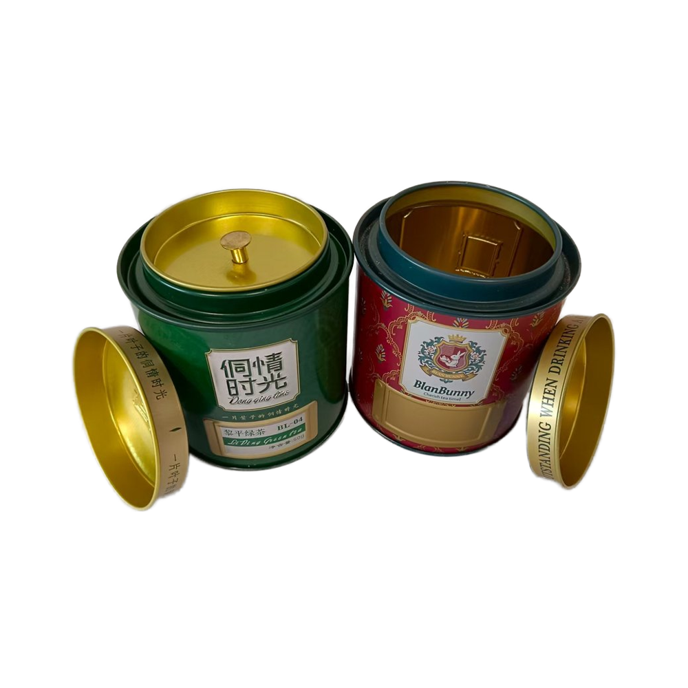 Luxury Empty Metal Tea Tin Cans Double Lid Airtight Container For Candle Coffee Food Crafts
