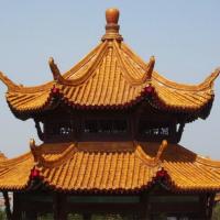 Traditional Garden Chinese Glazed Roof Tiles Gazebo Plain Decorative