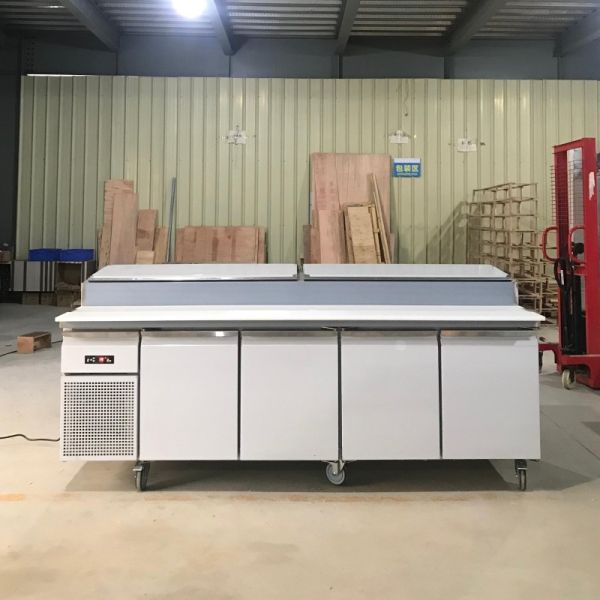 Stainless Steel Pizza Preparation Counter Refrigerator 4 Door Customized Commercial