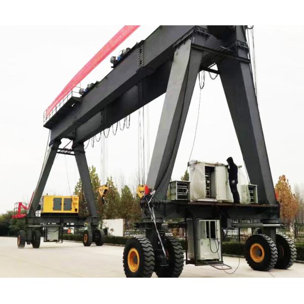 5 - 500ton Capacity RTG Cranes Electric Double Girder Rubber Tyre Gantry Crane