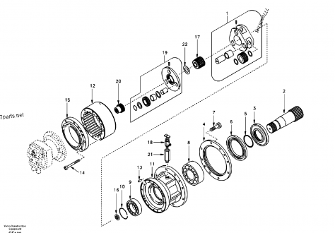 Мини экскаватор Ec460 отбрасывает уменьшение качания Gerabox Sa 7118-30130