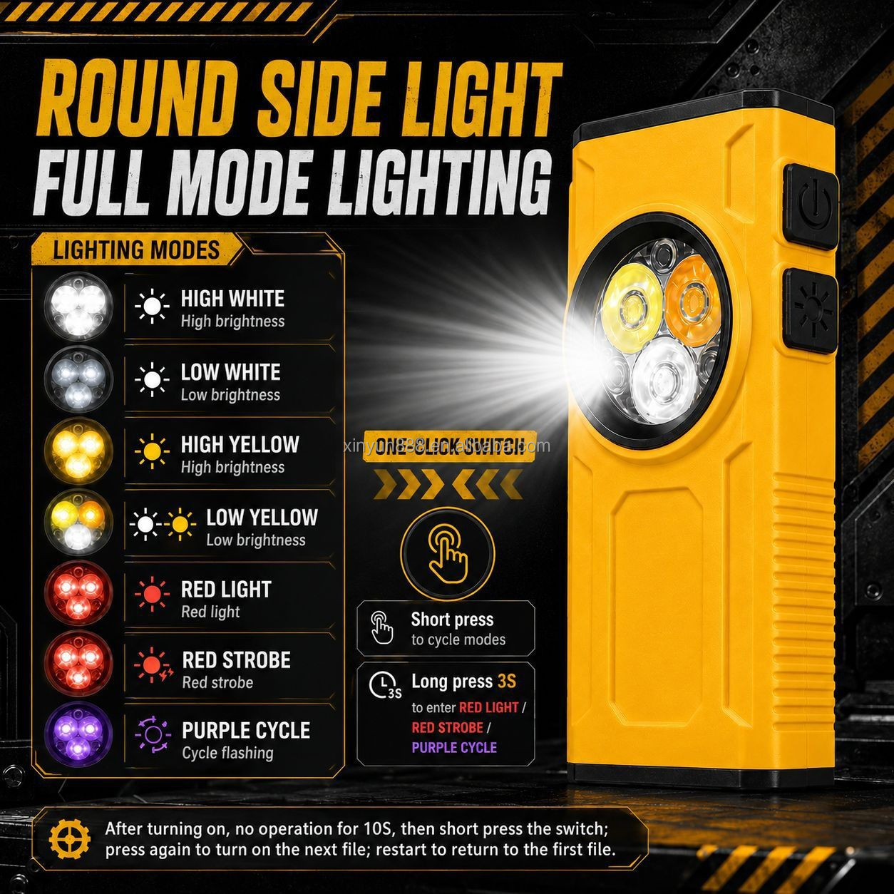 Cross-border New LED Super Bright Keychain Light Magnetic Charging Warning Flashlight Mini Auto Repair Maintenance Work Lamp