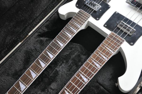 Double neck 4 string 4003 BASS GUITAR and 12 string elctric guitar color can custom guitar big R bridge