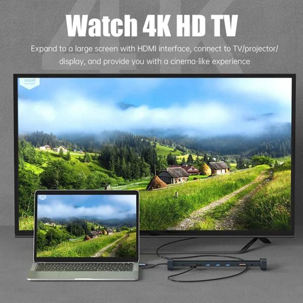 USB 3.1 Interface Type 10 In 1 Type C Hub For High Speed Data Transfer And Charging