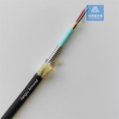 12 cœurs Multi Mode câble en fibre blindée en spirale 7.5 mm TPU noir Résistant aux rongeurs FTTH Micro câble blindé