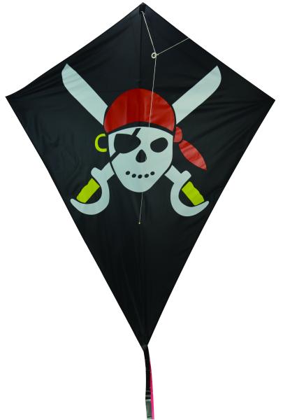 Pirate Pattern Nylon Stunt Kite , Fiberglass Frame Kids Stunt Kite 124*152cm