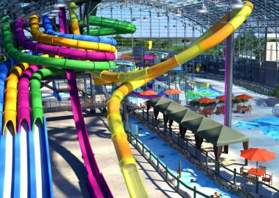 Multi Color Spiral Water Slide With Attractive Commercial Rafting Slide