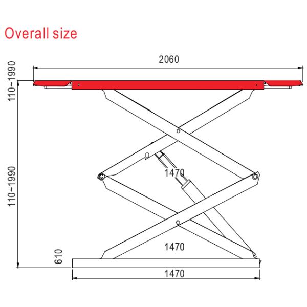 Launch car lift TLT632AF Ultra-thin small scissor lift