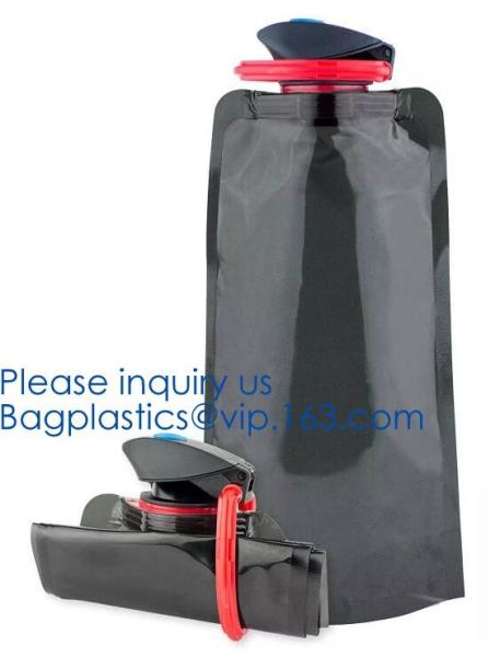 Solid Flexible Water Bottle Carabiner, Foldable Water Bottles Water Pouch Flexible - Reusable Travel Water Bottle