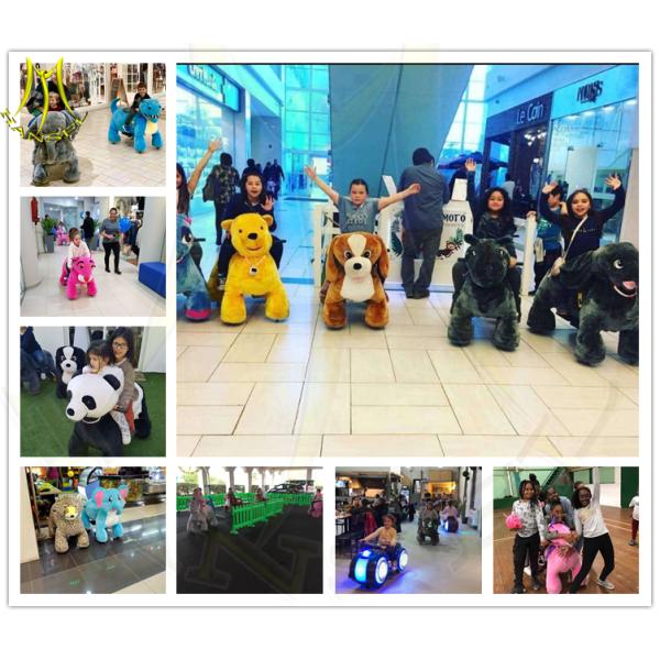 Hansel carnival rides for sale used animal zoo ride large plush ride toy on 4 wheels