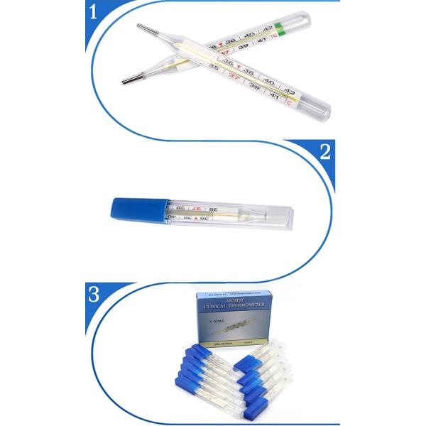 Hospital Oral Armpit Glass Thermometers Clinical Mercury Thermometers Medium Size