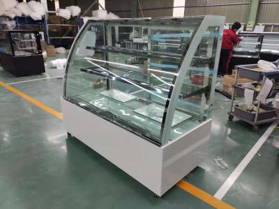 Termostato refrigerado vidro curvado de Digitas da vitrina da padaria com base de mármore