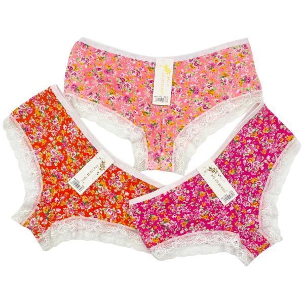 2024 New Style Women's Low Rise Lace Printing Floral Panties High Quality Ladies Brief Underwear Adult Wholesale Price