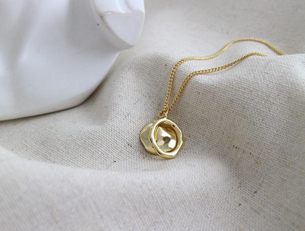 Lanciashow 925 Sterling Silver Clavicle Chain Necklace With Geometric Irregular Circular Rings