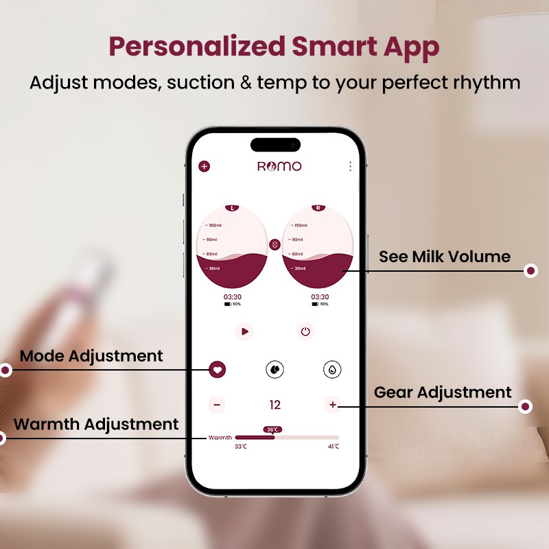 App Controlled Breast Milk Suction Pump Closed System Compact Design UKCA Certificated