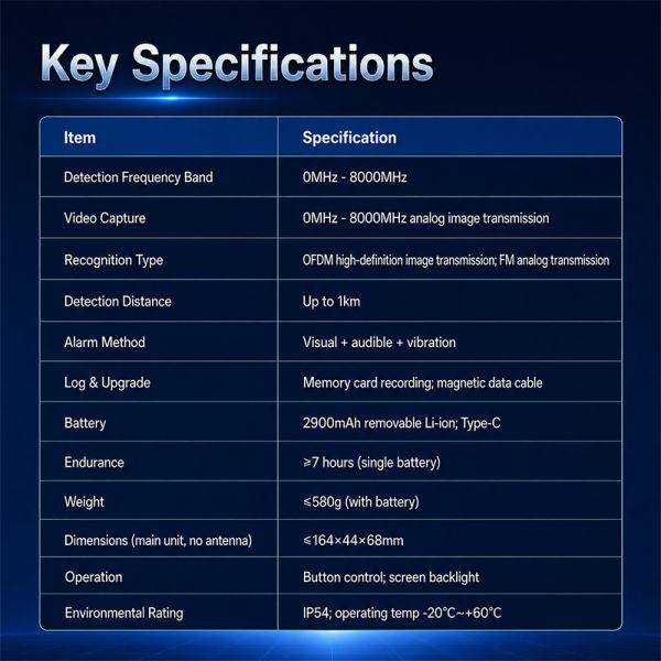 Portable Drone Alarm System 0-8G for Drone Security Drone RF Detector FPV Drone Signal Finder Defense System for Home Alarms