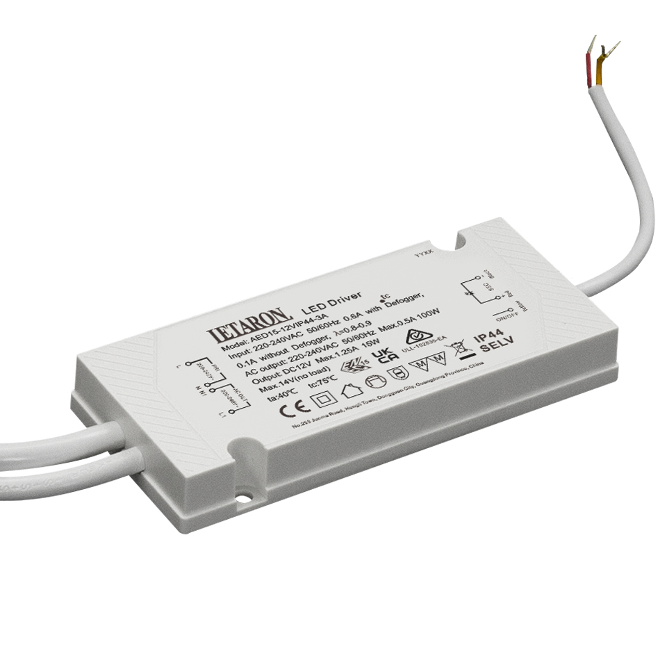 15W 12V IP44 Letaron LED Driver with Cables and Defogger Relay Control