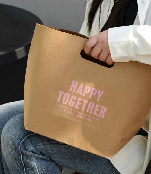 Custom Printed Vintage Kraft Paper Gift Bag Eco Friendly Bulk