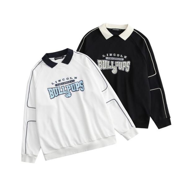 Lightweight Pullover Plain Crew Neck Sweatshirt Black White Casual Oversized Hoodie