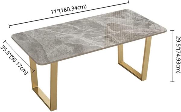 Grey Retro Nordic Style Dining Table And Chairs , Modern Metal Base Dining Table