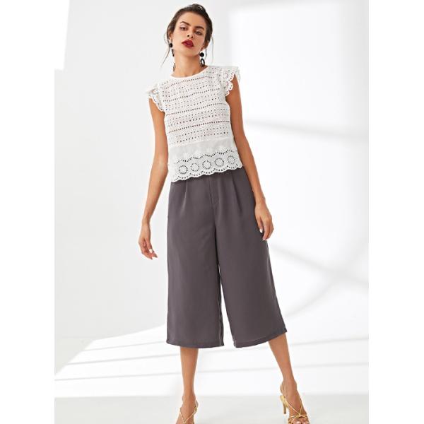 Стили блузки самых последних женщин лета белые с рукавом лепестка