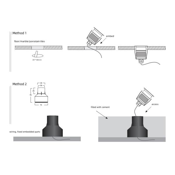 12-24В светодиодный квадратный наземный светильник 3W IP67 Алюминиевый RGB наружные светодиодные лестничные фонари