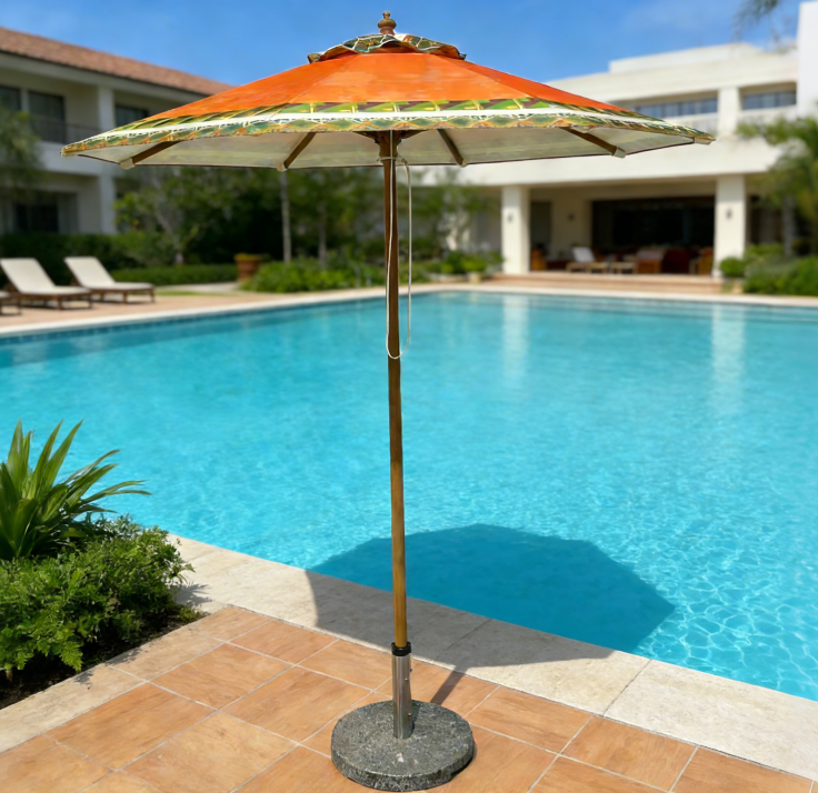 Custom Promotional Beach Umbrellas Printed Parasol for Beach Garden Poolside Resort