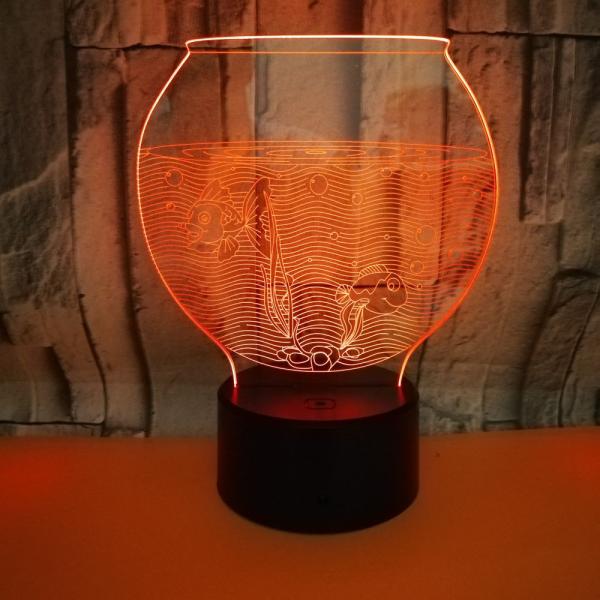 New fish tank colorful 3D small table lamp gift colorful night light atmosphere small table lamp