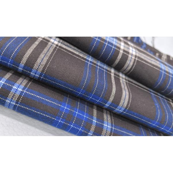255GSM Direct Sale Anti Wrinkle Plaid Shirt Fabric Durable Easy Care for Business Casual Wear