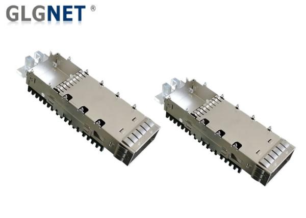 EMI Tabs Light Pipe QSFP Cage 1x1 Single Port Copper Alloy Cage Material