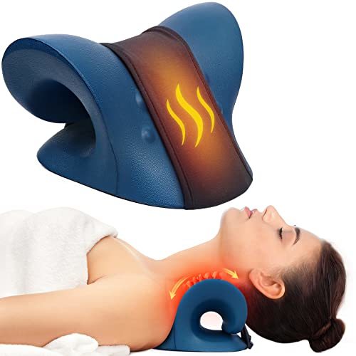 Neck Pain Relief Heated Cervical Traction Device Pillow Neck Stretcher with Graphene Heating Pad