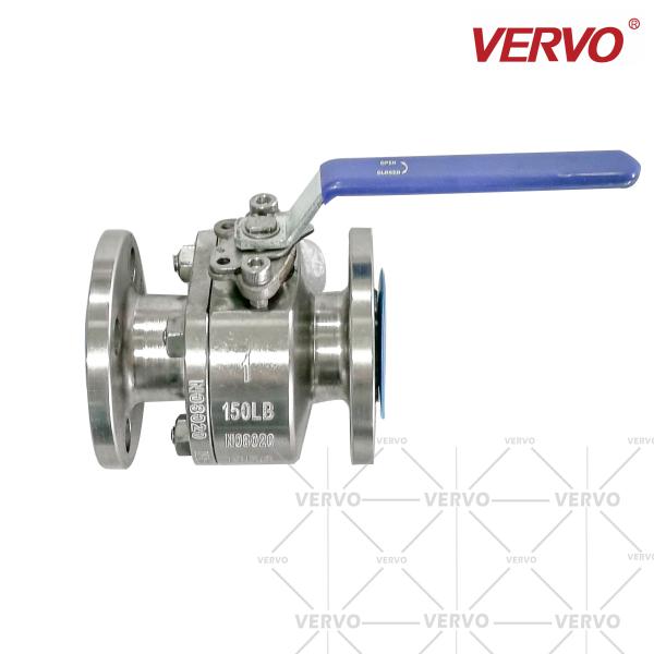 DN25 Alloy Forged Steel Ball Valve Two Piece Soft Seal Flange Alloy Steel Material N8020 2 Piece Type API608