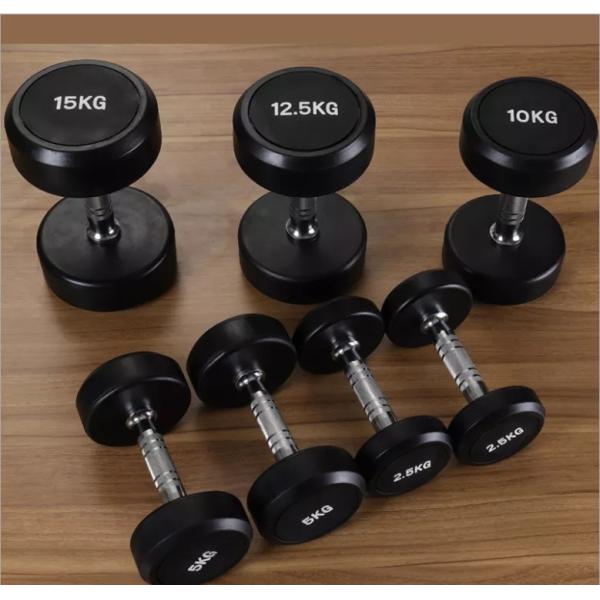 Eco Friendly Home Gym Fitness Dumbbells Round Rubber Coated Dumbbells 5kg 10kg