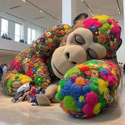 Large Knitted Gorilla Colorful 240CM For Mall Decoration