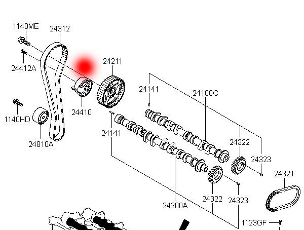 OEM 24410-23050 24312-23202 ENSION ROLLER PARA HYUNDAI COUPE II ((GK) 2.0 GLS