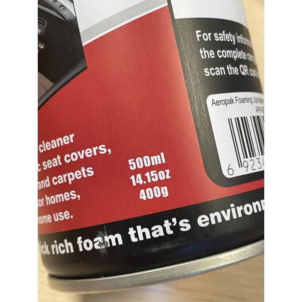 AEROPAK Universal Car Shampoo Lemon Fragrance 650ml for Cleaning Car Interiors and Houses