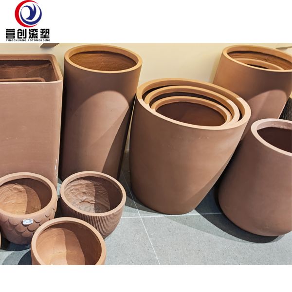 OEM Custom Shape Rotomolded Planter, Weather Resistant Large Plastic Flower Pot For Commercial Landscape Greening