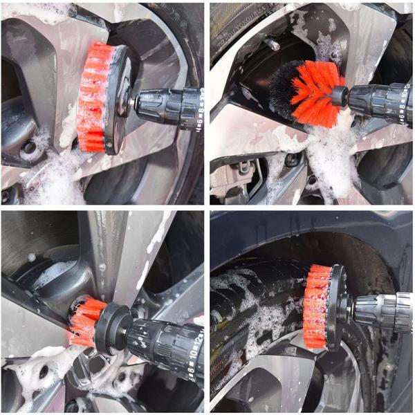 Automotive Premium Tire Detailing Brush Microfiber Car Wash Brush 18Pcs