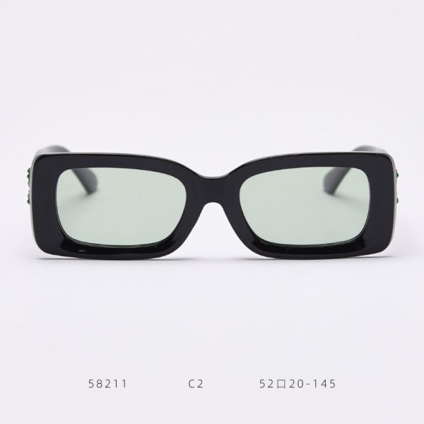 Colorful Lens Small 143MM Trendy Rectangle Frame Sunglasses BSCI TR90