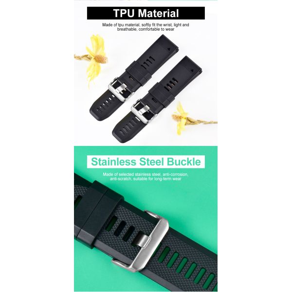 TPU Rubber And Eco-friendly Silicone Smartwatch Band