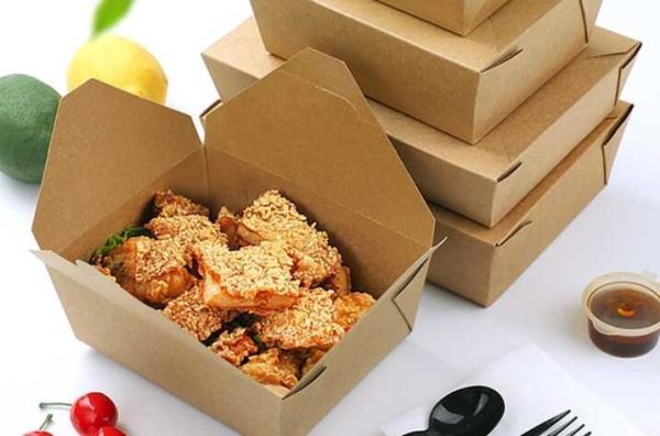 Lancheira do papel de embalagem de empacotamento do fast food amarelo e de alimento afastado