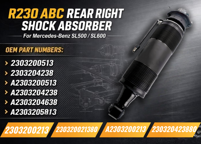 R230 ABC Rear Right Hydraulic Shock Absorber｜Mercedes-Benz SL500 SL600 /Direct Replacement A2303204238