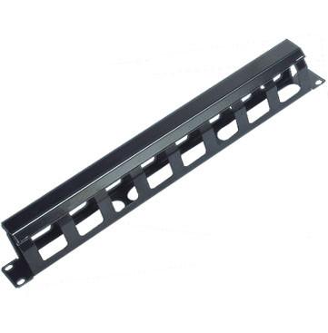 Metal D Ring 1U Network Cable Management With Metal Cover , Long Life YH4038
